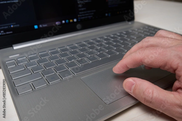 Obraz typing on laptop keyboard