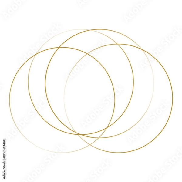 Obraz Gold abstract flowing lines creating overlapping circles. Vector illustration