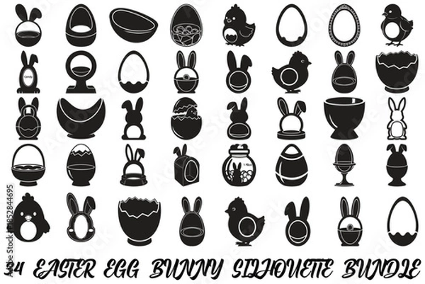 Fototapeta 50 Easter Egg Bunny Silhouette
