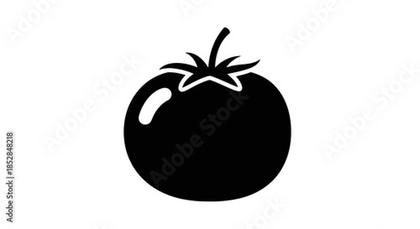 Obraz Black Tomato Fruit Isolated on White.