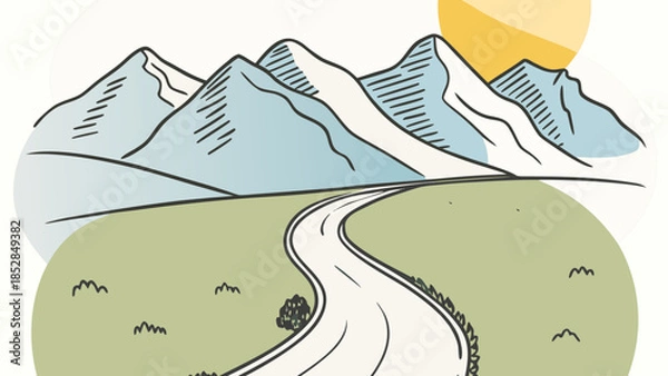 Obraz winter landscape with mountains and the moon