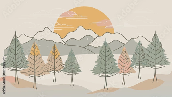 Obraz vector illustration of a forest