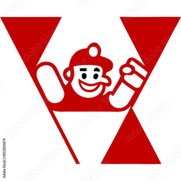 Obraz Friendly Repair Worker Emblem