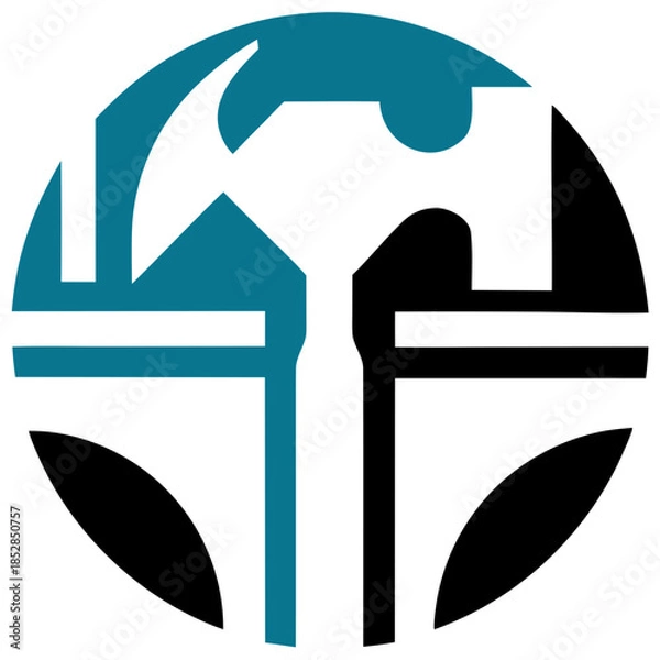 Obraz Dynamic Handyman Action Emblem