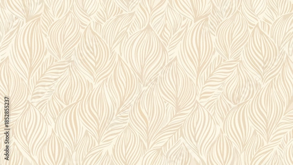 Obraz Beige leaf pattern background with detailed feather-like shapes.