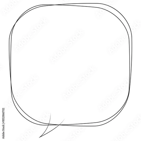 Fototapeta 吹き出しのイラスト4【手書き落書き風の二重線】