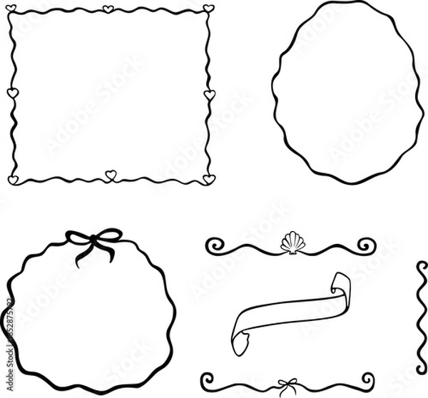 Obraz set of grunge frames, Decorative Frames and Borders 