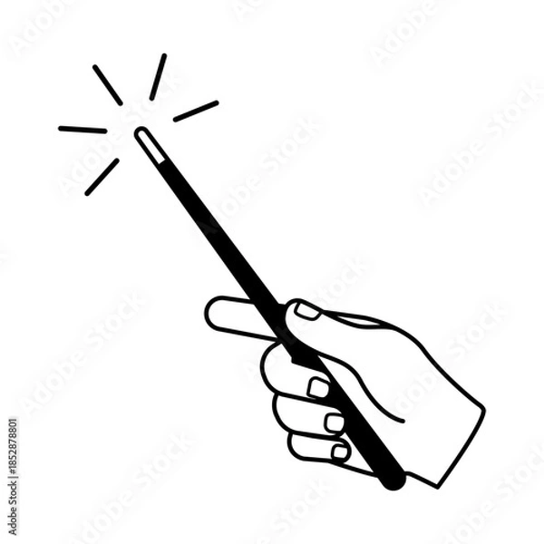 Obraz Magic wand in hand icon symbol illustration