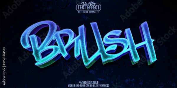 Obraz Brush editable text effect, customizable graffiti and tag 3d font style