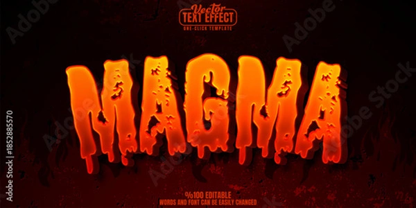 Obraz Magma editable text effect, customizable lava and fire 3d font style