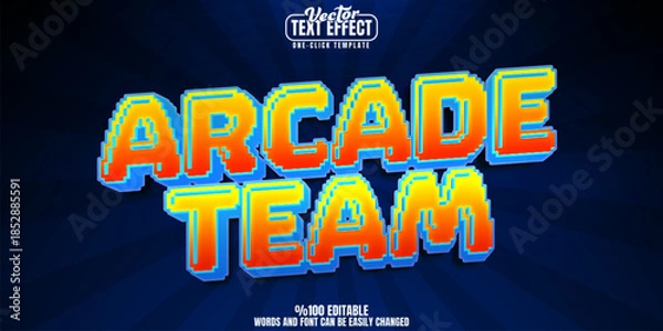 Obraz Arcade editable text effect, customizable pixel and game 3d font style