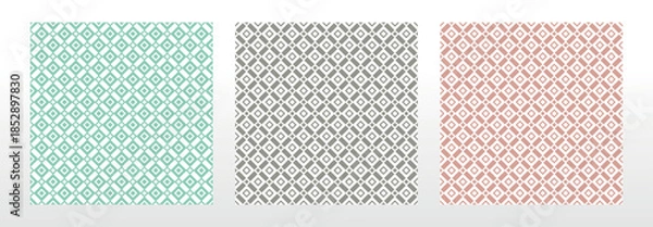 Fototapeta Set of abstract geometric patterns. Seamless vector backgrounds. Colored ornaments Graphic modern patterns Simple lattice graphic design