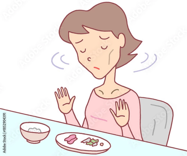 Obraz 病気・疾患のイラスト - 摂食障害・拒食症・激やせ