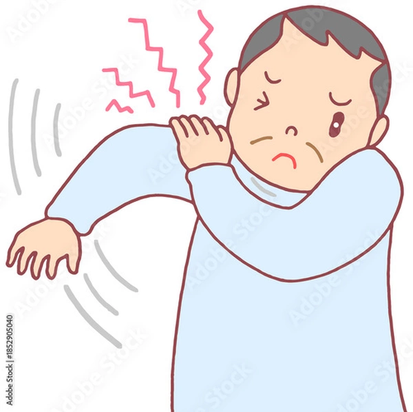 Obraz 病気・疾患のイラスト - 肩痛・肩こり・五十肩・四十肩