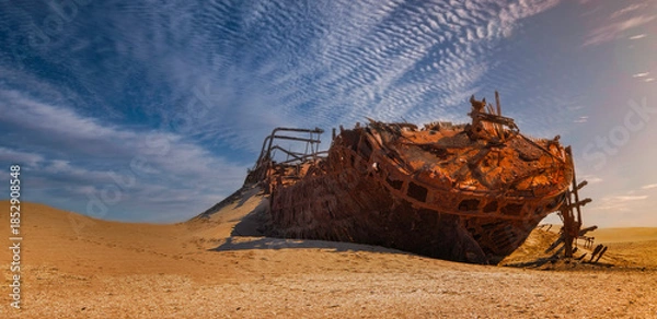 Obraz old boat on the beach