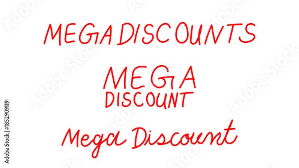 Fototapeta mega discount hand written text vector on transparent background 