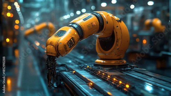 Obraz Create a minimalist industrial depiction of a robotics