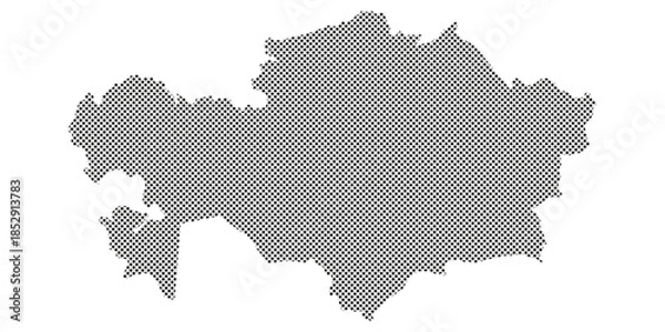 Obraz Kazakhstan country map dotted pattern illustration