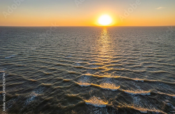 Obraz Aerial sunset over sea waves