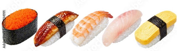 Obraz Assorted Nigiri Sushi Set Isolated