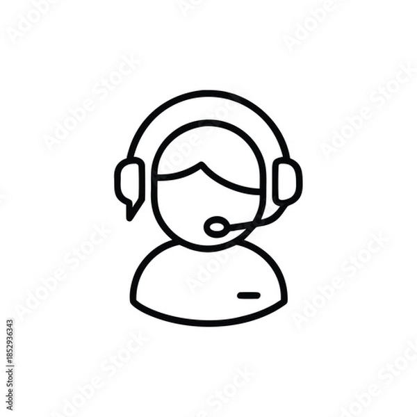 Obraz vector illustration of a man with headphones