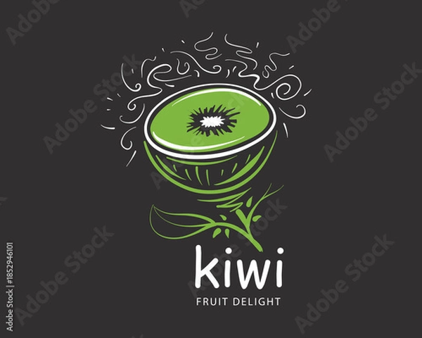Obraz Creative vector kiwi fruit logo