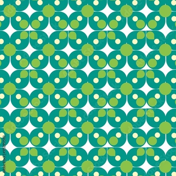 Fototapeta Seamless pattern with green leaves