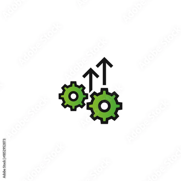 Obraz Operational excellence, efficiency icon flat vector design