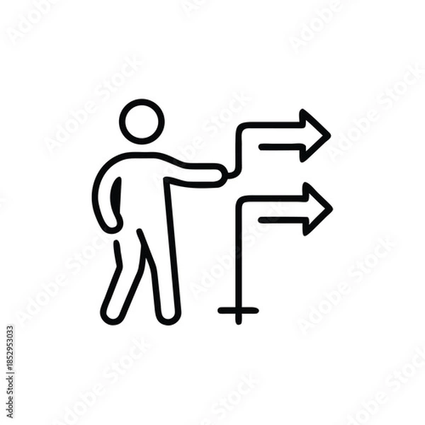 Fototapeta man with arrow