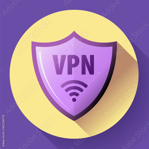 Obraz VPN wi fi shield icon vector. Virtual Private Network icon. Internet Security VPN Concept Icon
