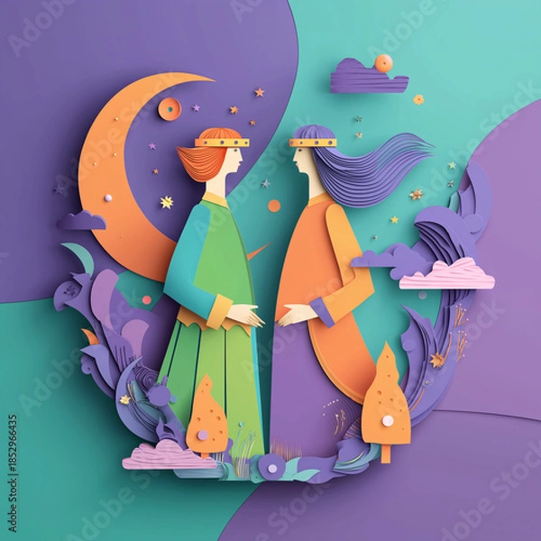 Obraz 双子座。星占い。星座。神話