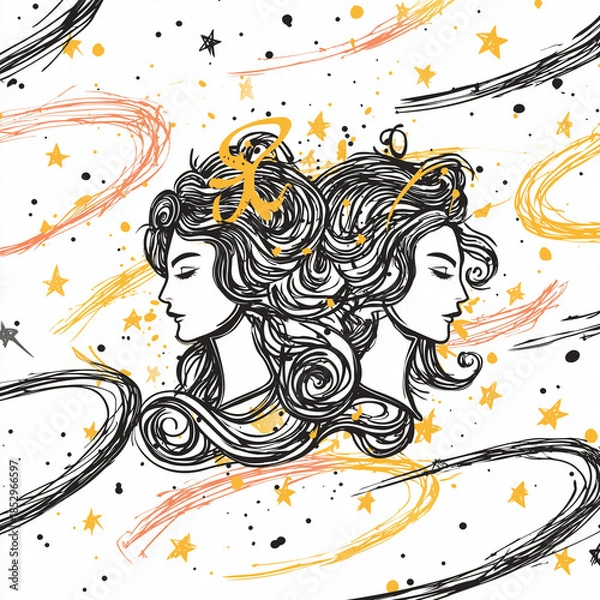 Obraz 双子座。星占い。星座。神話