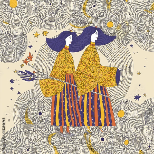 Obraz 双子座。星占い。星座。神話