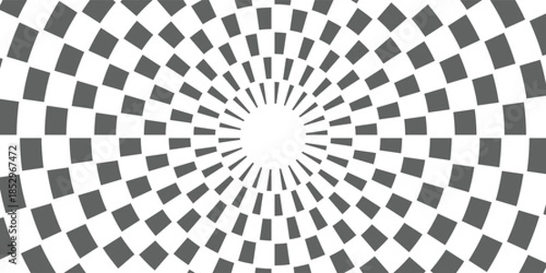 Fototapeta Simple Flat Style Circle Dartboard with Checker Pattern Target Game