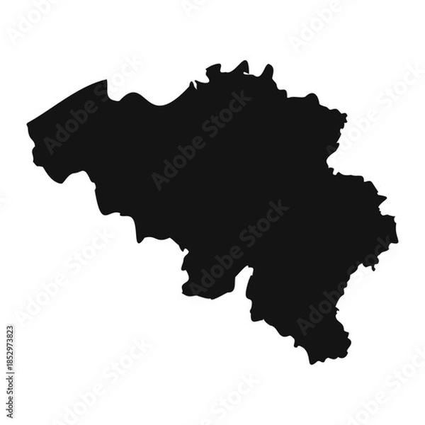 Fototapeta Black and White Belgium Simple Map