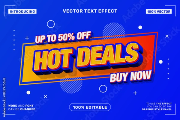Obraz Hot Deals Bold 3D Text Effect Template – Editable Vector