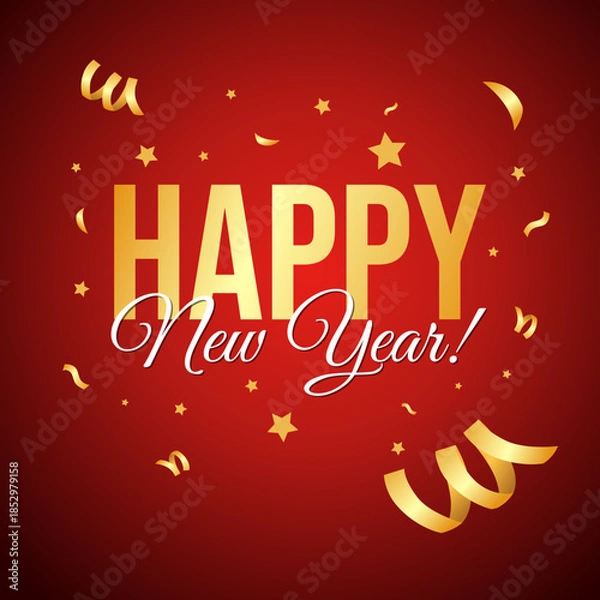 Obraz New year celebration banner template design vector