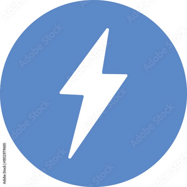 Obraz Lightning bolt symbol on blue background