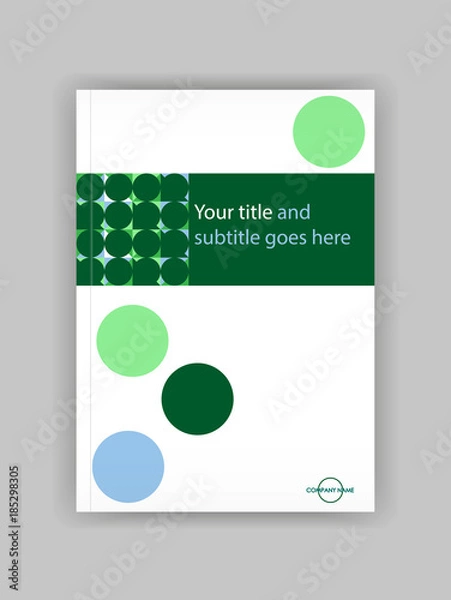 Fototapeta Banner cover template design for web and book printing with circle pattern. Green design.