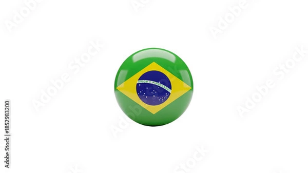 Fototapeta Brazil flag button