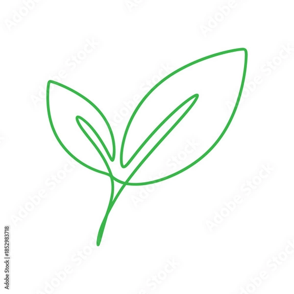 Obraz two green leaves.