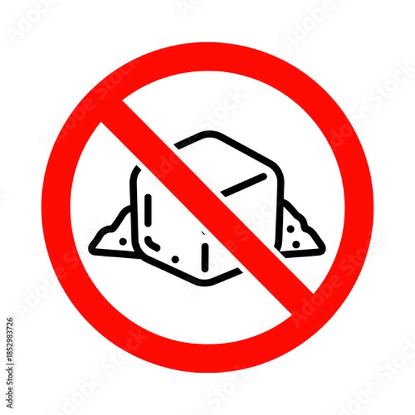 Obraz No sugar sign inside a red circle.