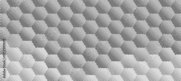Obraz Abstract Halftone Dot Pattern Gradient Hexagon Shape Background