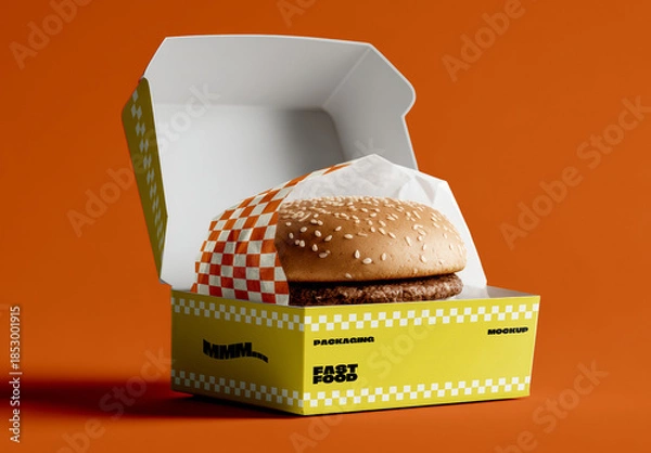 Obraz Fast Food Burger Box Mockup