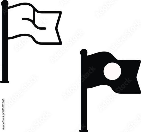 Obraz Two simple flag icons with different designs on white background