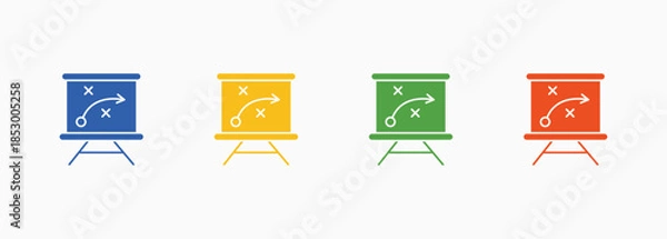 Obraz Tactics Icon Set Color Multiple Style Collection Element For Design