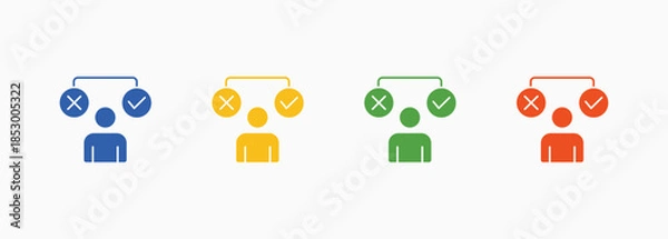 Obraz Decision Making Icon Set Color Multiple Style Collection Element For Design