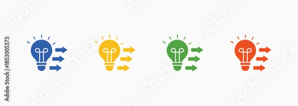 Obraz Approach Icon Set Color Multiple Style Collection Element For Design