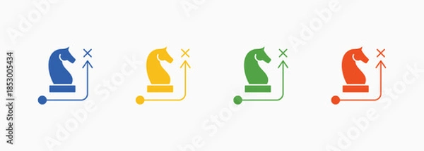 Obraz Chess Icon Set Color Multiple Style Collection Element For Design