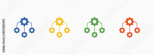 Obraz Framework Icon Set Color Multiple Style Collection Element For Design